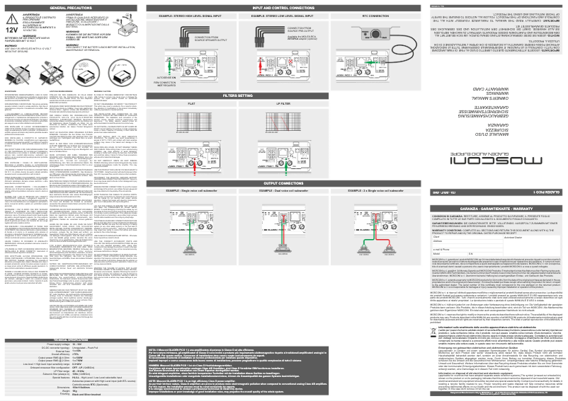 Page 1 de la notice Manuel utilisateur Mosconi Gladen Pico 1