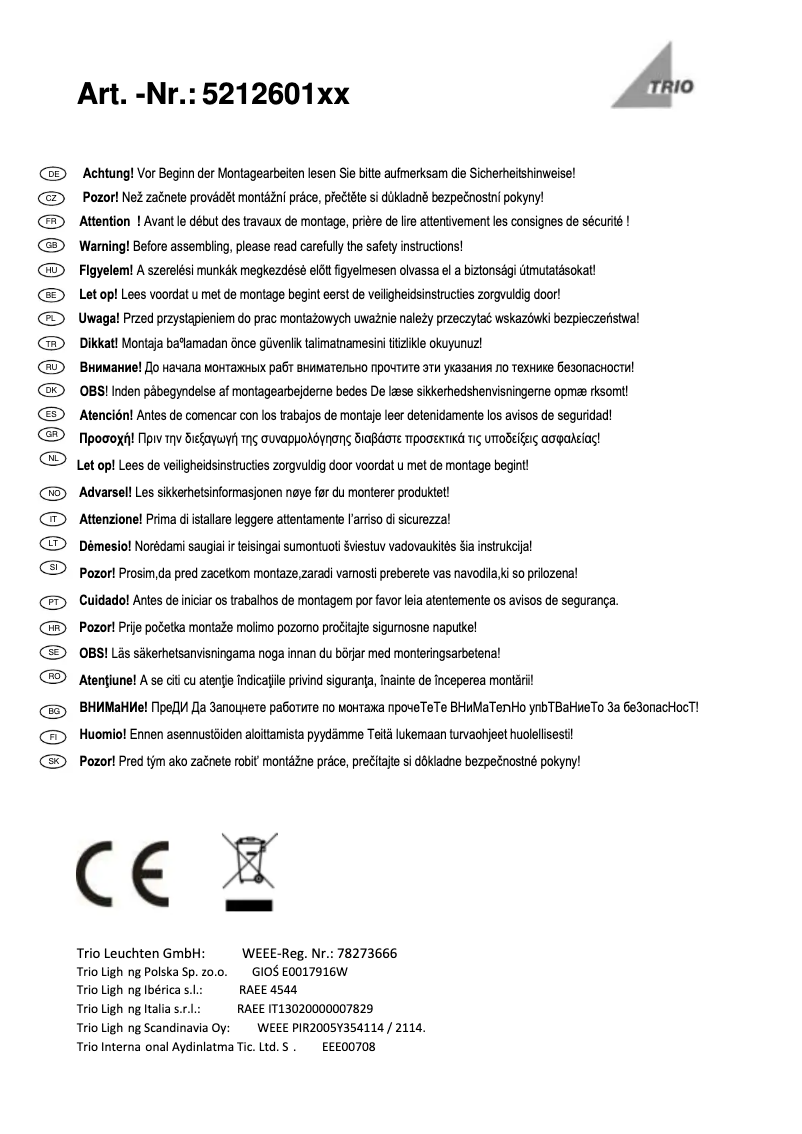 Image de la première page du manuel de l'appareil Rico