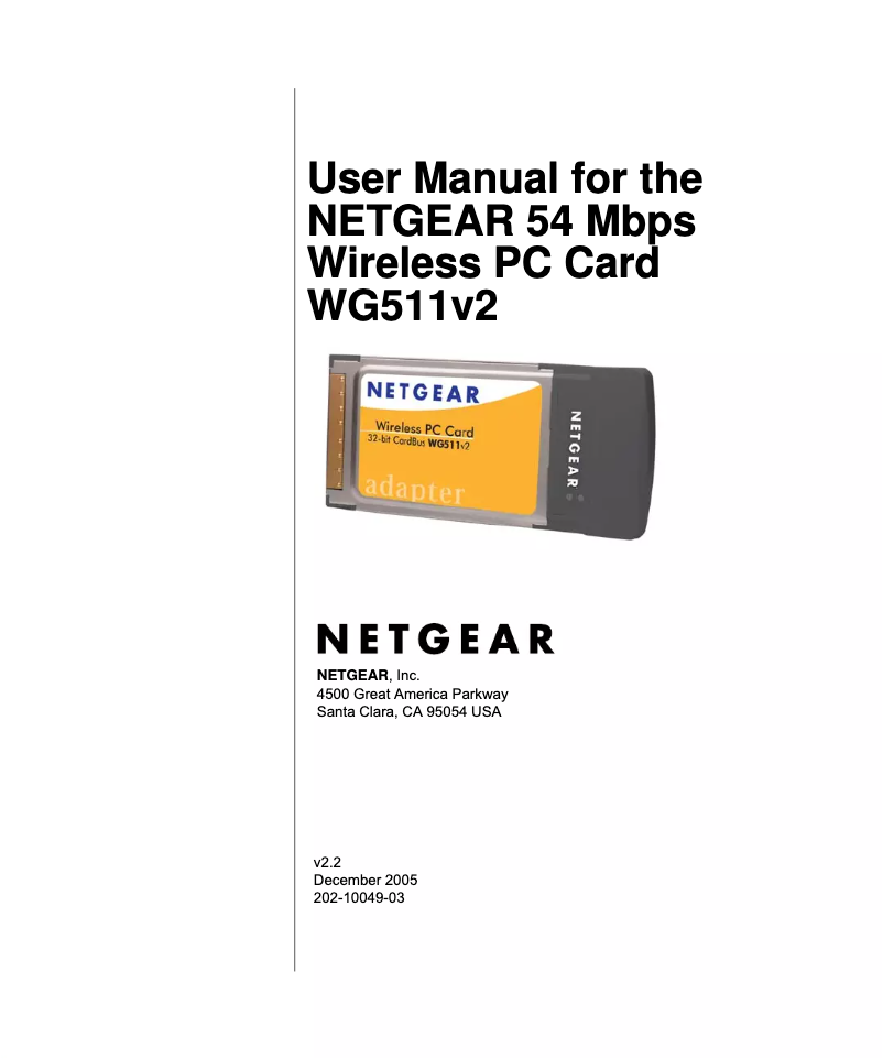 Page 1 de la notice Manuel utilisateur Netgear WG511v2