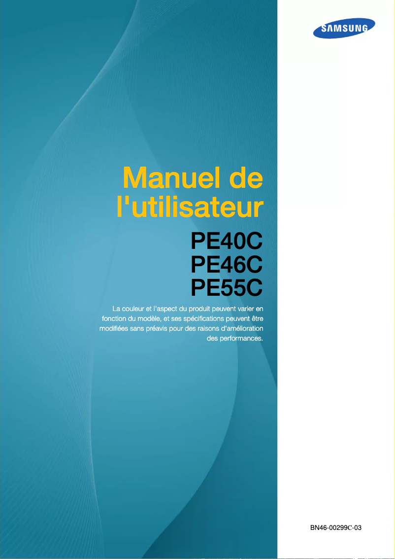 Image de la première page du manuel de l'appareil SyncMaster DE40C