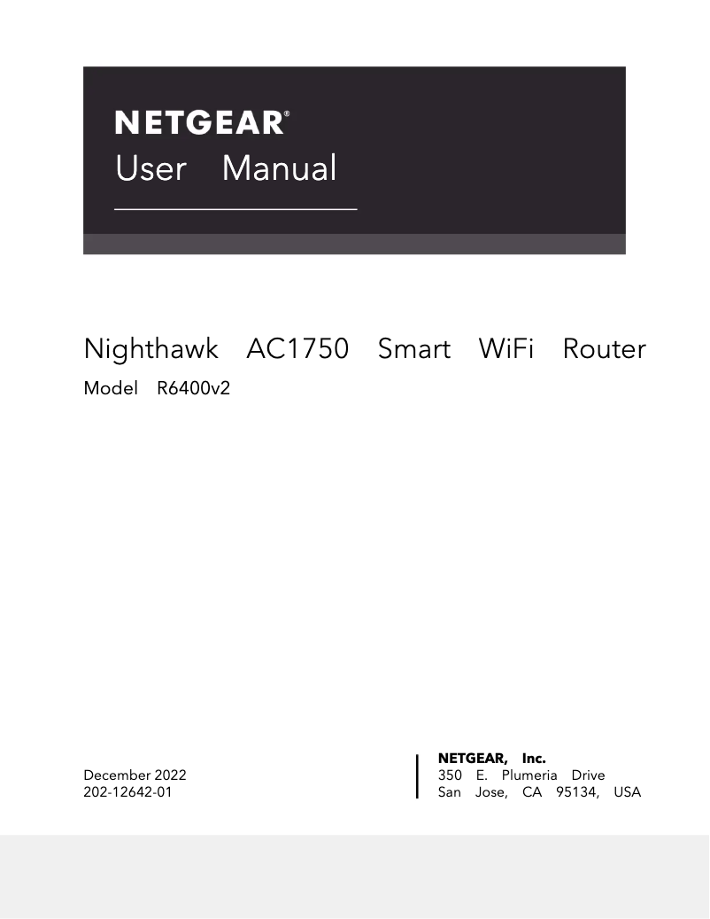 Page 1 de la notice Manuel utilisateur Netgear R6400