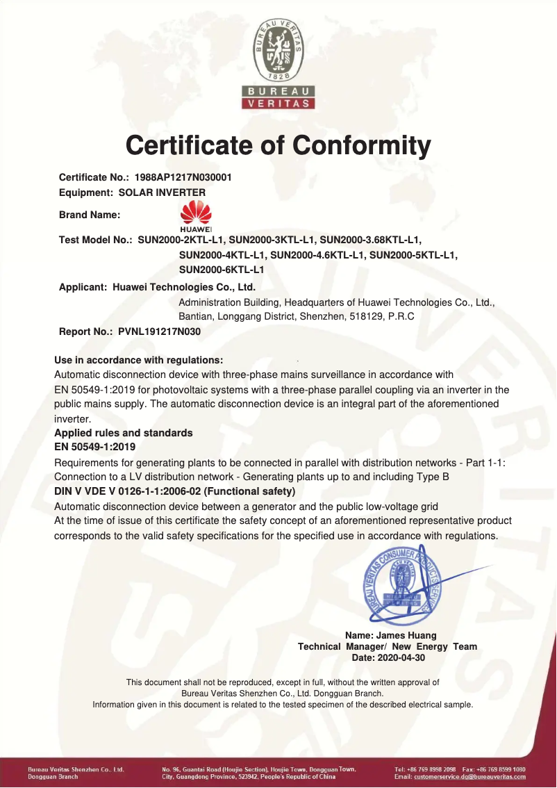 Página 1 del manual Guía de instalación Huawei SUN2000L 6KTL-L1