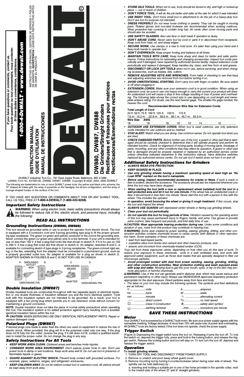 Image de la première page du manuel de l'appareil DW887-220