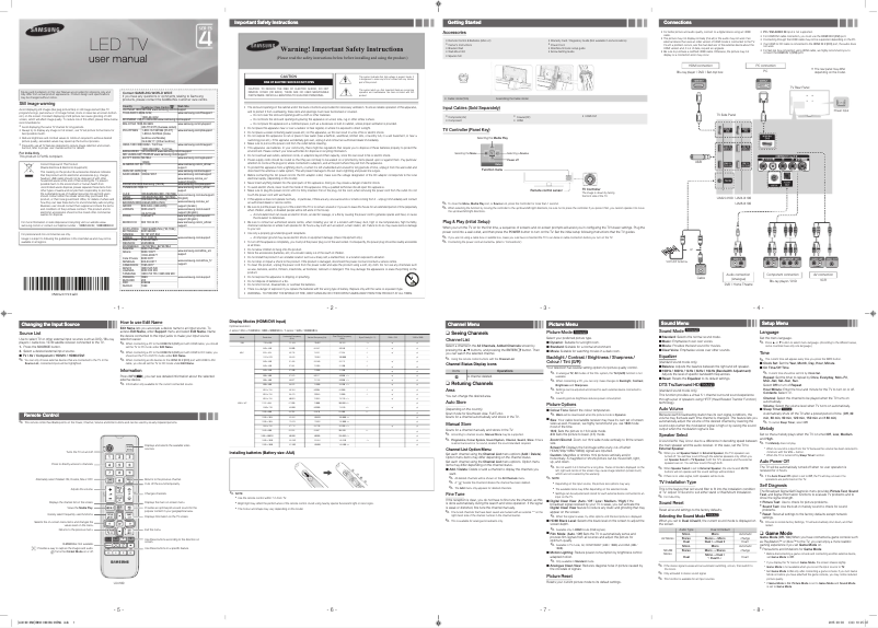 Image de la première page du manuel de l'appareil UA28J4100AR