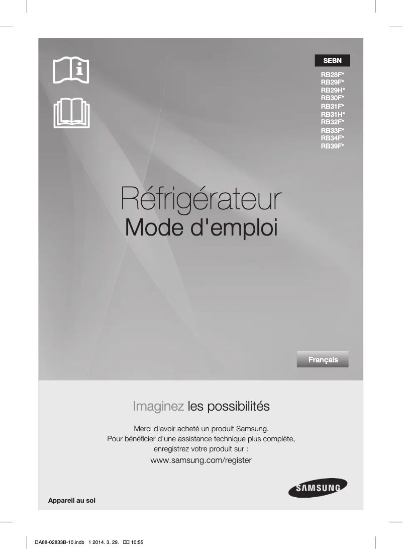Page n°1 - Manuel utilisateur Samsung RB31FEJNCWW