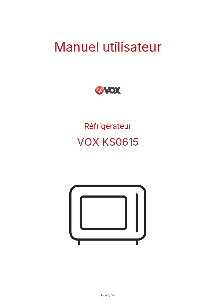 Image de la première page du manuel de l'appareil KS0615