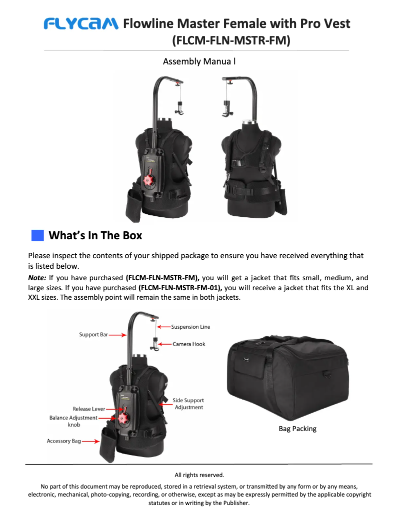 Page 1 de la notice Manuel utilisateur Proaim Flowline Master