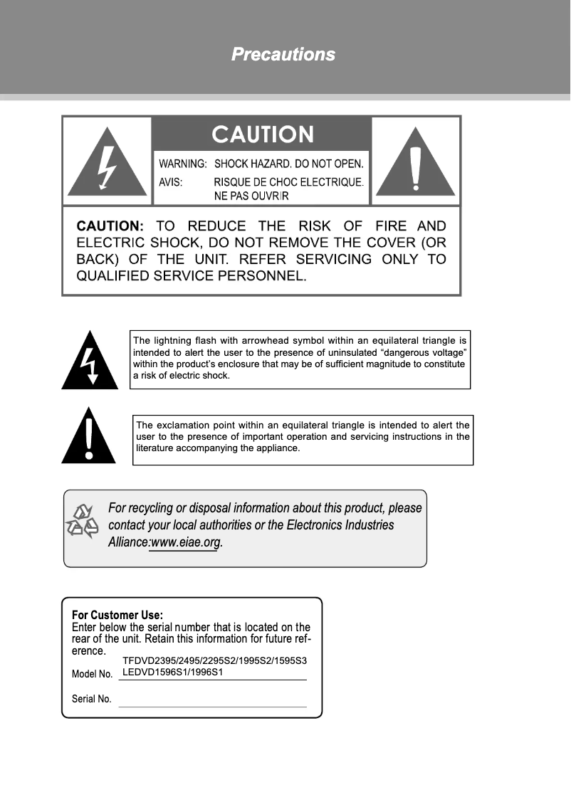 Página 1 del manual Manual de usuario Coby LEDVD1996