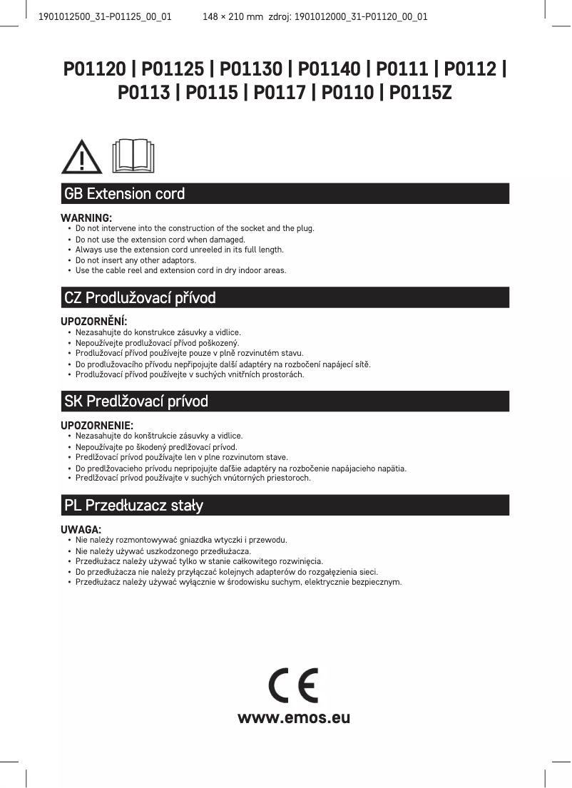 Page 1 de la notice Manuel utilisateur Emos P01125