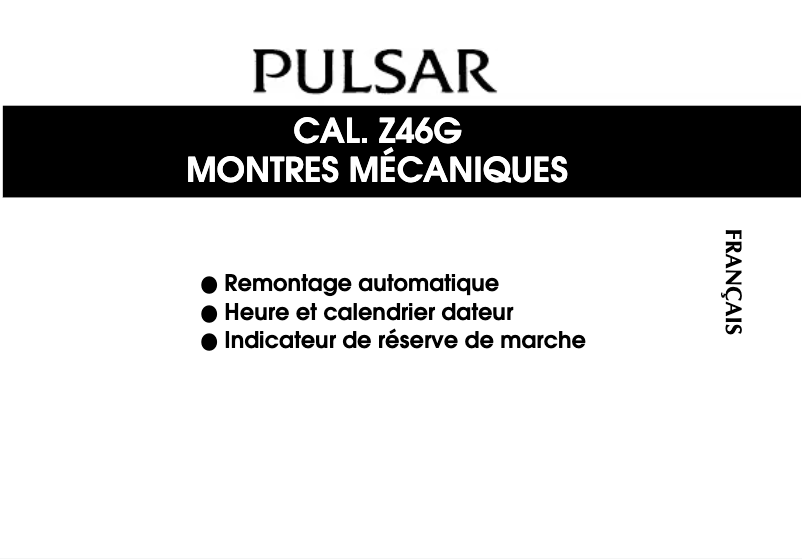 Page 1 de la notice Manuel utilisateur Pulsar Z46G