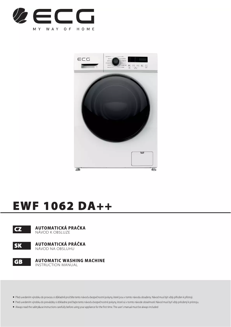 Page 1 de la notice Manuel utilisateur ECG EWF 1062 DA++