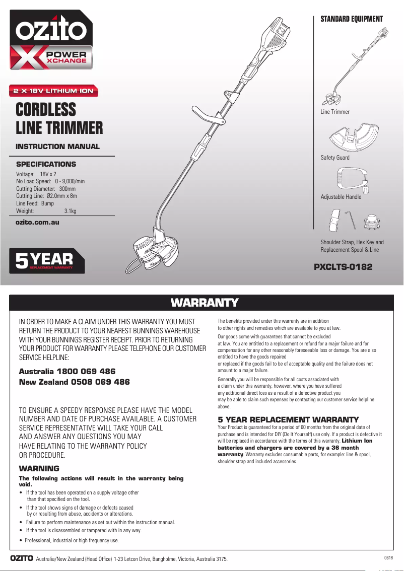 Image de la première page du manuel de l'appareil PXCLTS-0182