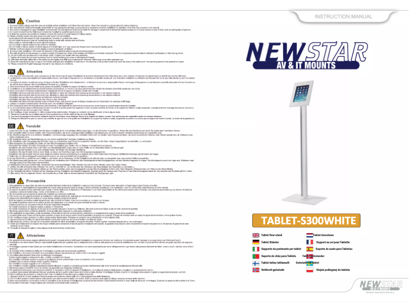 Page 1 de la notice Manuel utilisateur Newstar TABLET-S300
