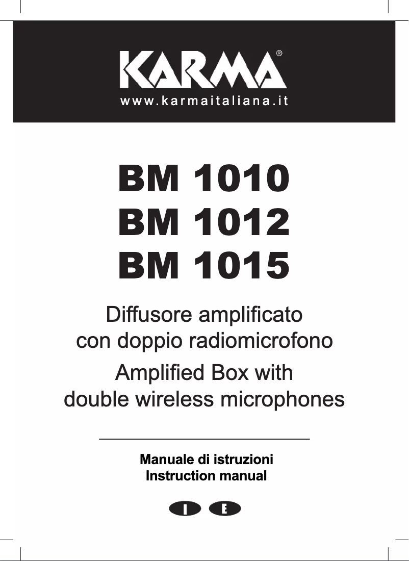 Page n°1 - Manuel utilisateur Karma BM 1012