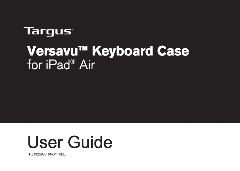 Page 1 de la notice Manuel utilisateur Targus THZ192NO