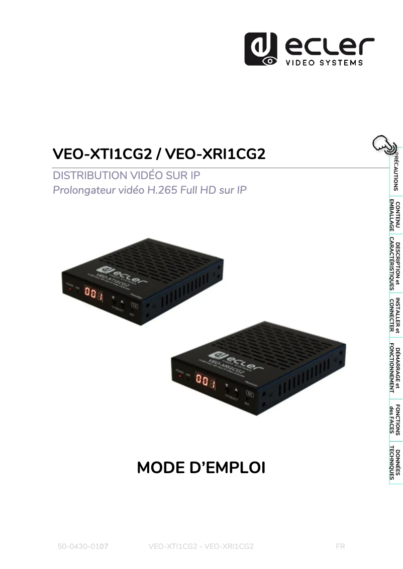 Page n°1 - Manuel utilisateur Ecler VEO-XTI1CG2