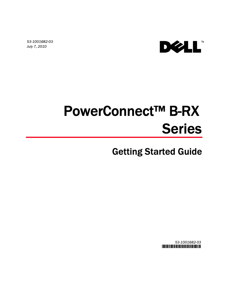 Page 1 de la notice Guide d'installation Dell PowerConnect B-RX16