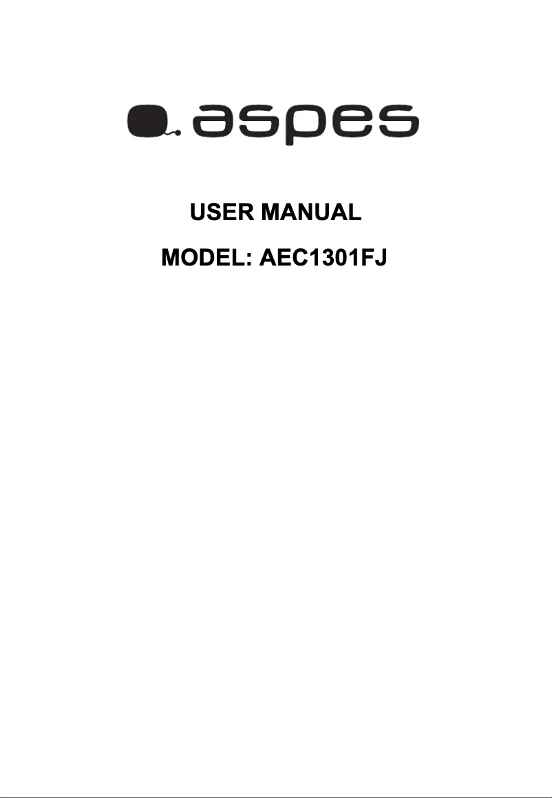 Page 1 de la notice Manuel utilisateur Aspes AEC1301FJ