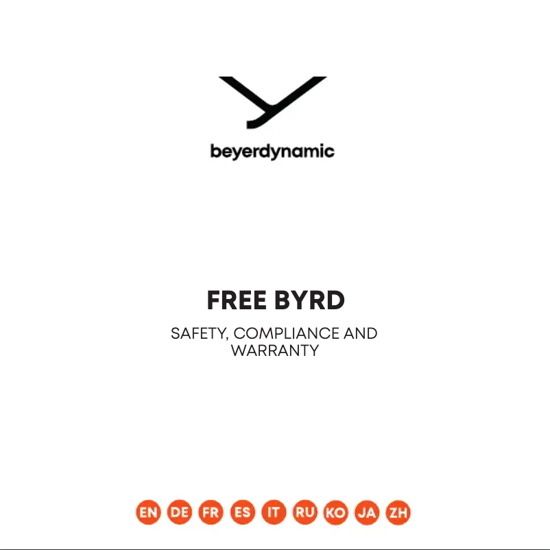 Page 1 de la notice Instructions / montage Beyerdynamic Free BYRD