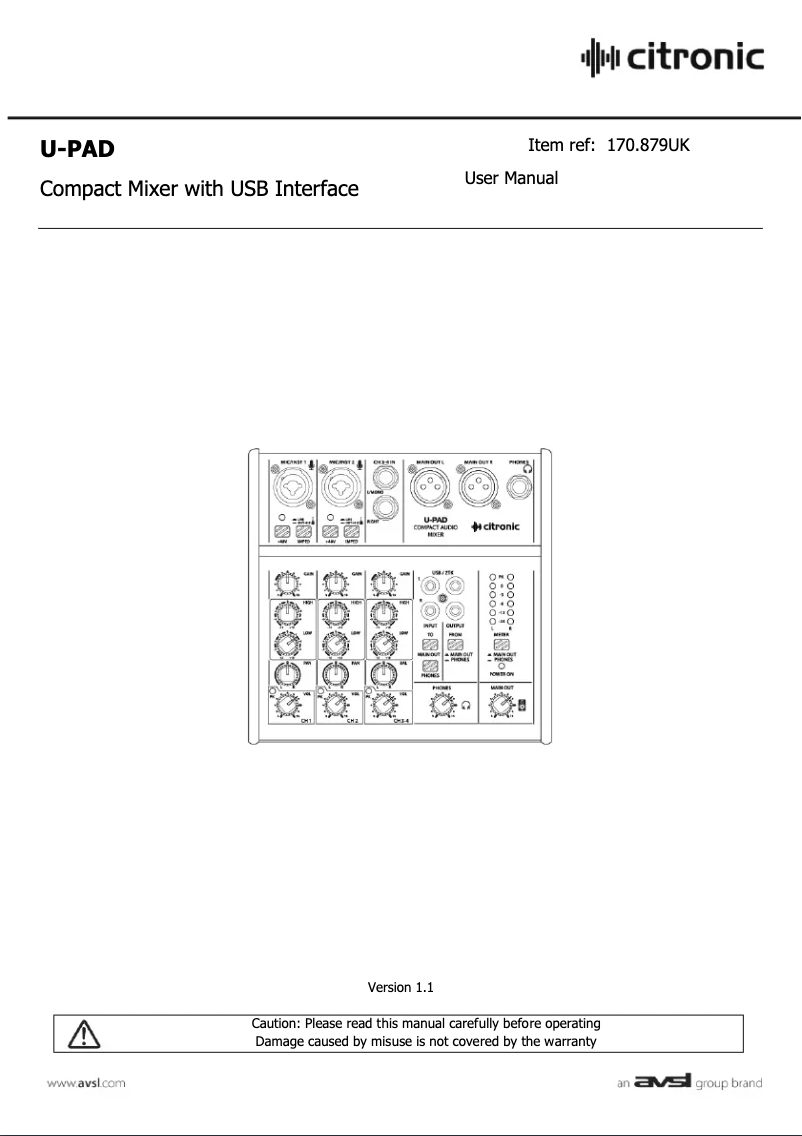 Image de la première page du manuel de l'appareil U-Pad 170.879UK