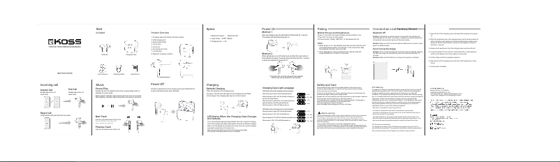 Page n°1 - Manuel utilisateur Koss TWS150i