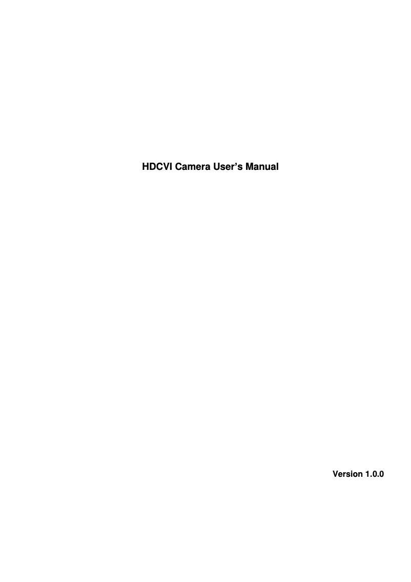 Page n°1 - Manuel utilisateur Dahua Technology DH-HAC-HDBW2241F-A