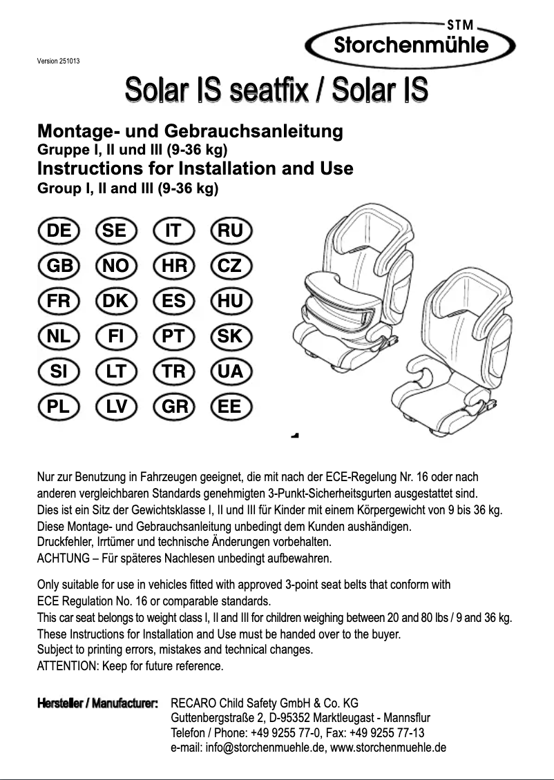 Imagen de la primera página del manual del dispositivo Solar IS
