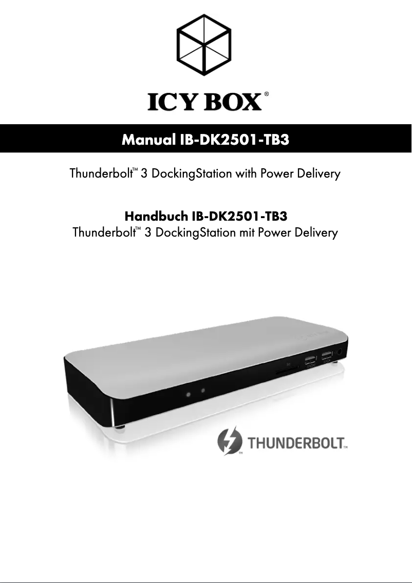 Page 1 of the manual Instruction Manual Icy Box IB-DK2501-TB3