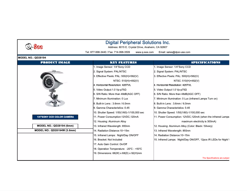 Image de la première page du manuel de l'appareil QD28194W