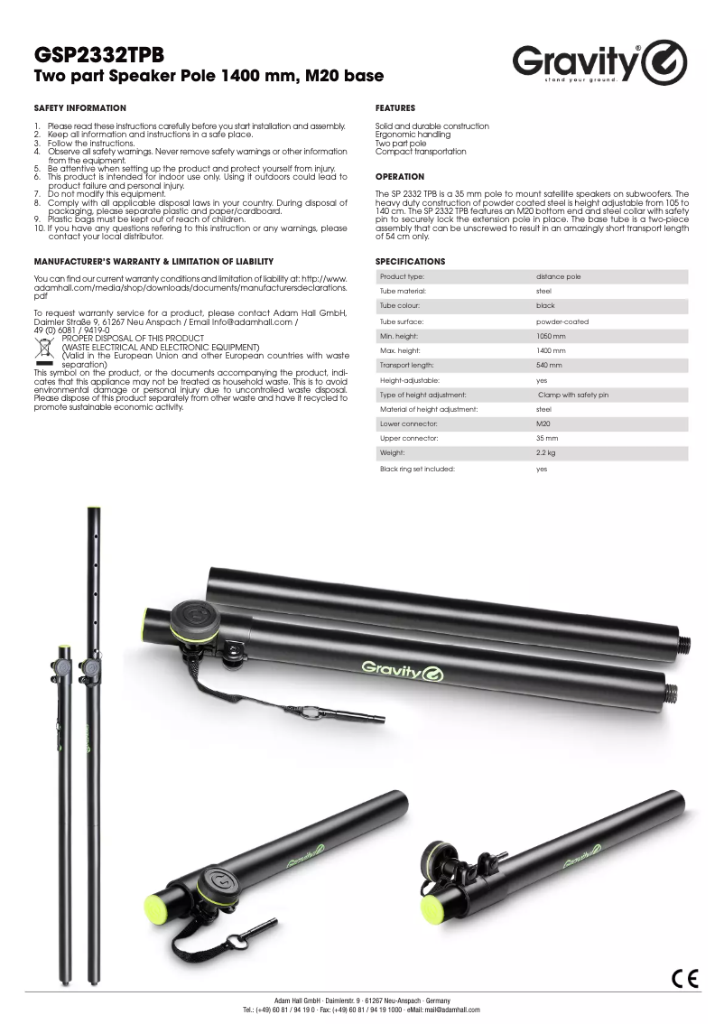 Image de la première page du manuel de l'appareil GSP2332TPB
