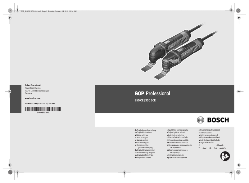 Page n°1 - Manuel utilisateur Bosch GOP 250 CE
