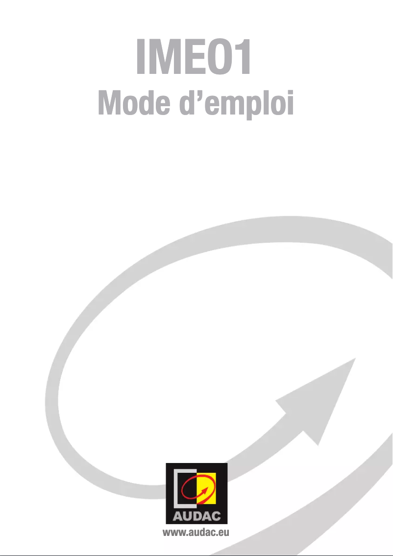 Page 1 de la notice Manuel utilisateur Audac IMEO1