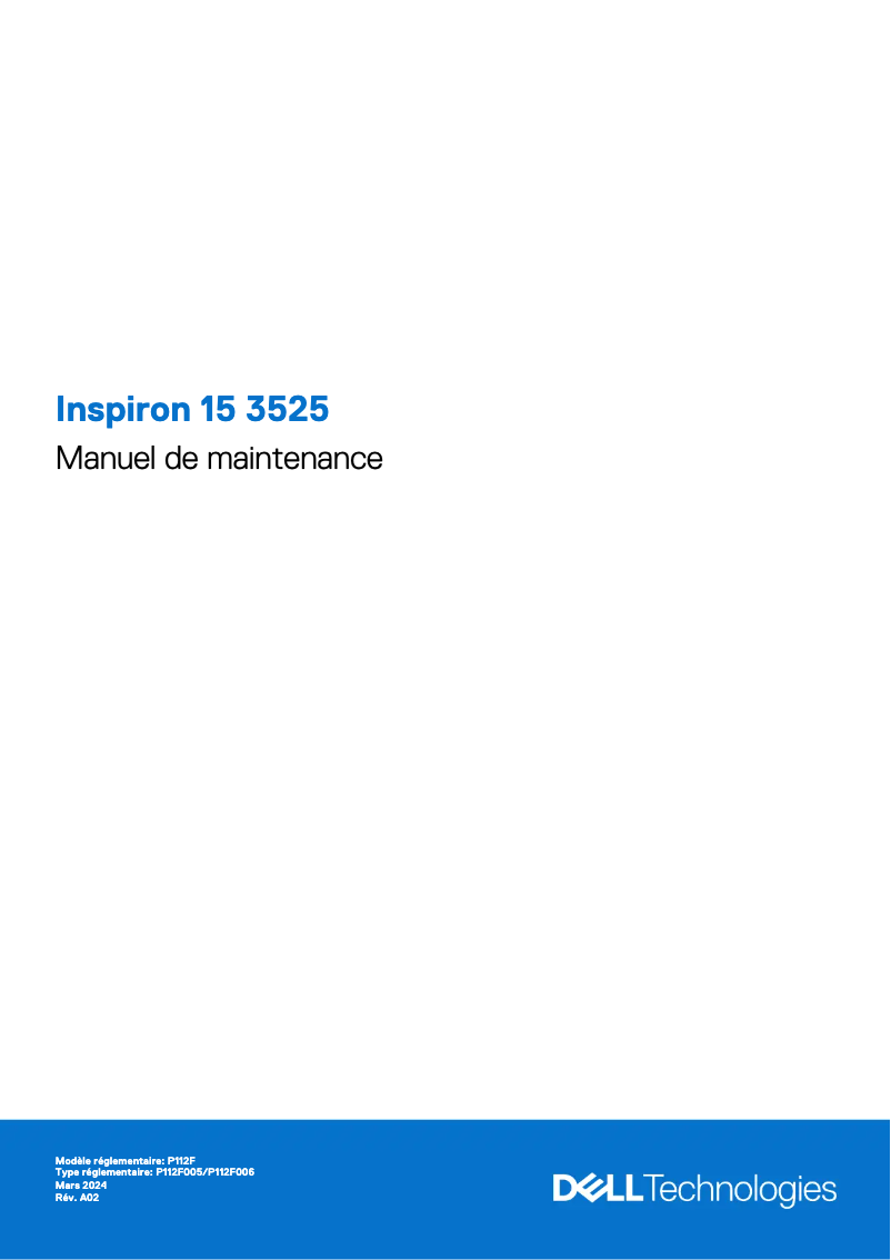 Page 1 de la notice Manuel utilisateur Dell Inspiron 15 3525
