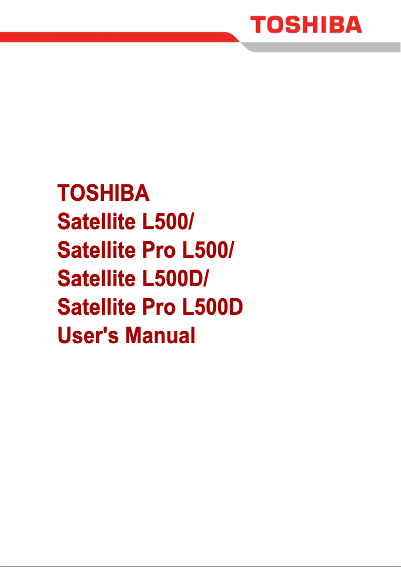 Page n°1 - Manuel utilisateur Toshiba Satellite L500D