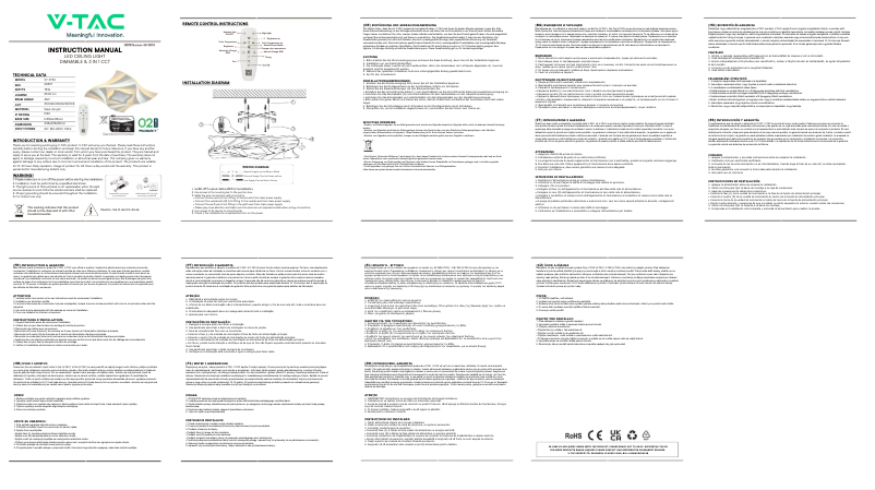 Page 1 de la notice Manuel utilisateur V-TAC VT-7734