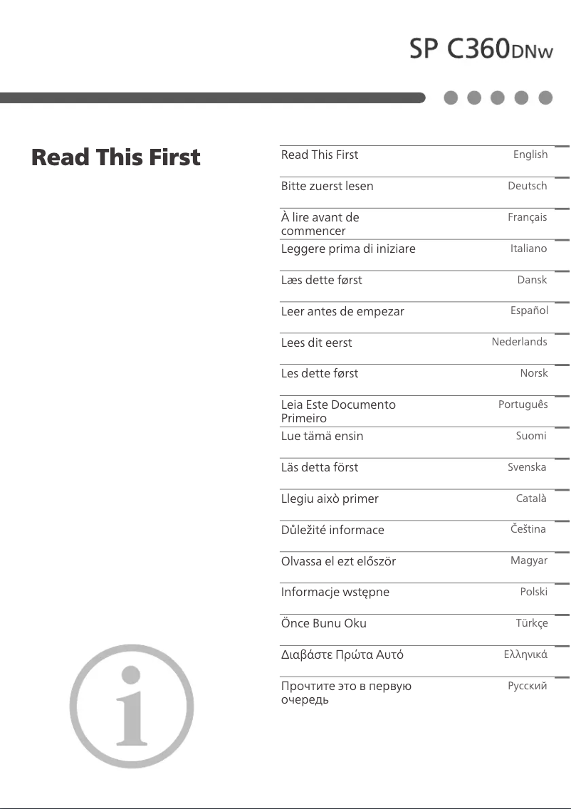 Page n°1 - Manuel utilisateur Ricoh SP C360DNw