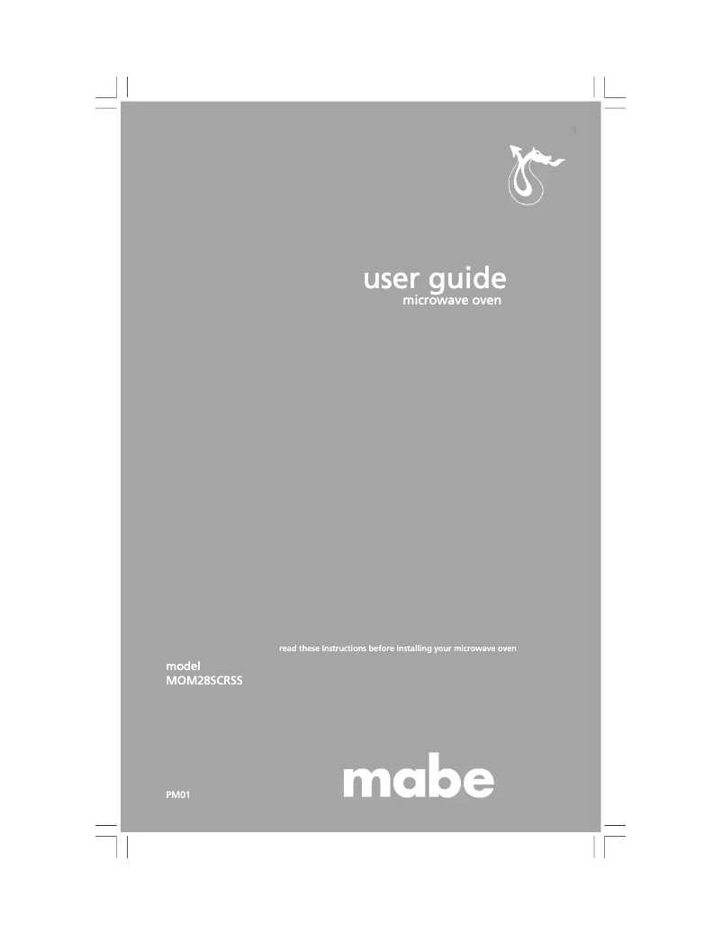 Page n°1 - Manuel utilisateur Mabe MOM28SCRSS