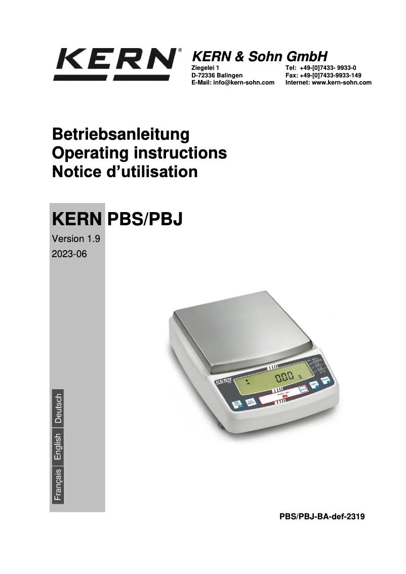 Image de la première page du manuel de l'appareil PBS 620-3M