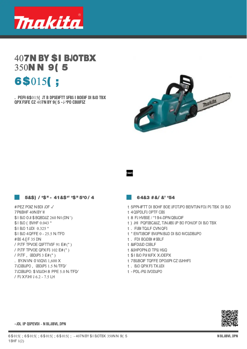 Page n°1 - Fiche technique Makita UC015G