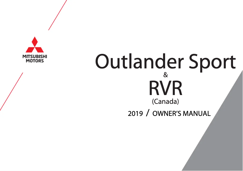 Page 1 de la notice Manuel utilisateur Mitsubishi Outlander Sport (2019)