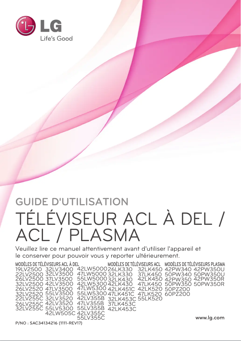 Page n°1 - Manuel utilisateur LG 26LV255C