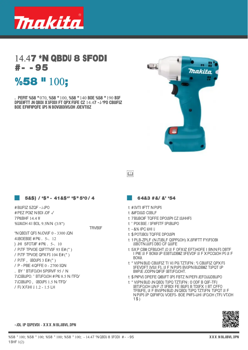 Page n°1 - Fiche technique Makita DTWA100Z