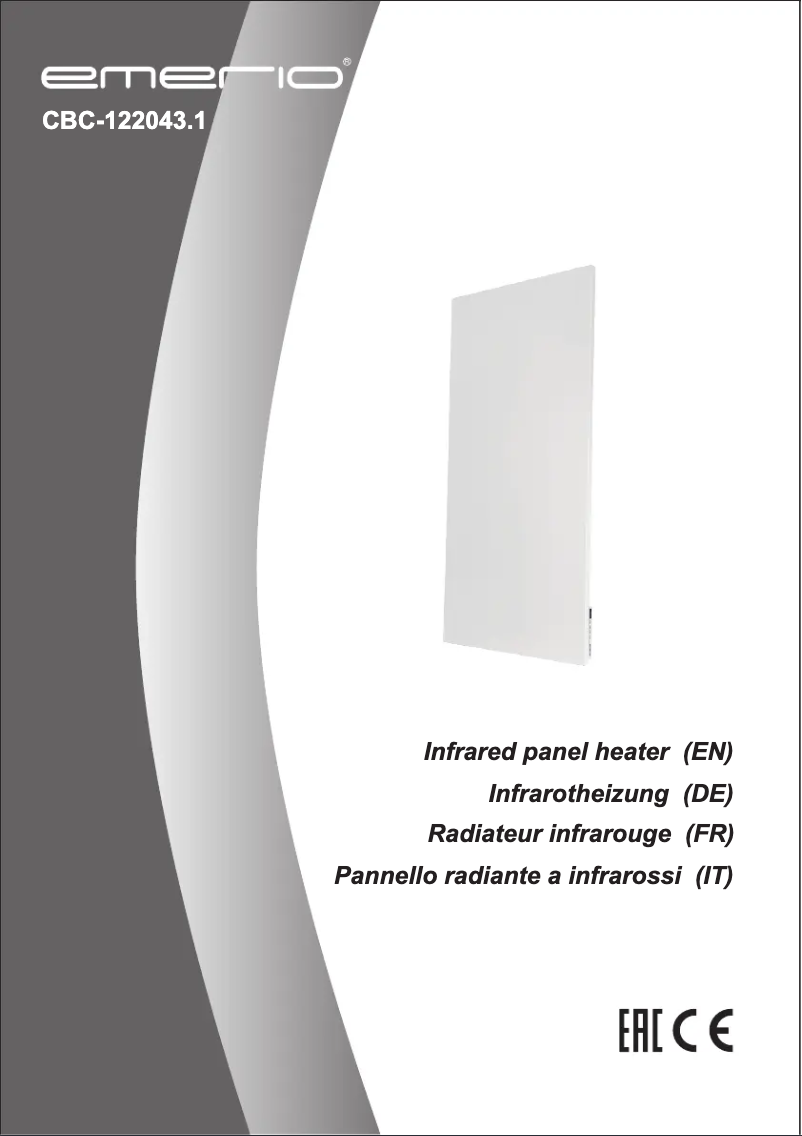 Page 1 de la notice Manuel utilisateur Emerio CBC-122043