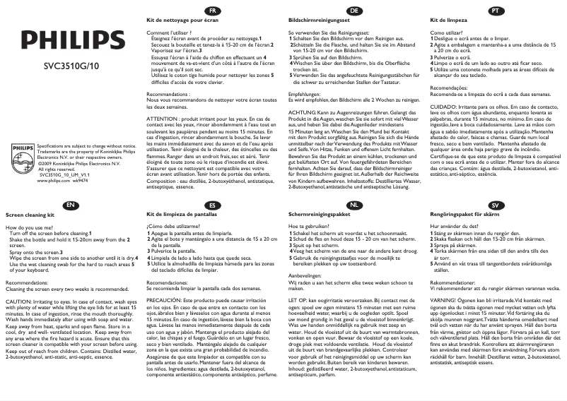 Page 1 de la notice Mode d'emploi Philips SVC3510G