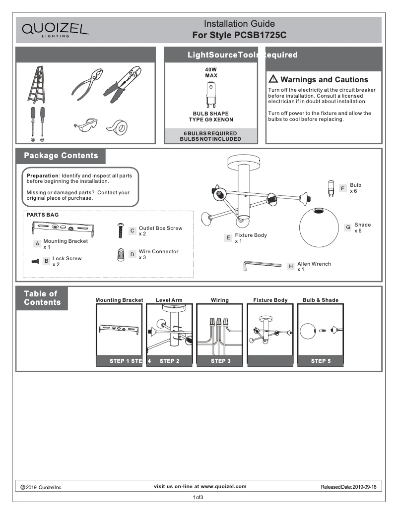 Image de la première page du manuel de l'appareil PCSB1725C