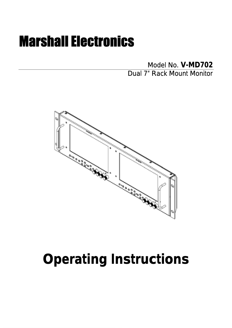 Image de la première page du manuel de l'appareil V-MD702