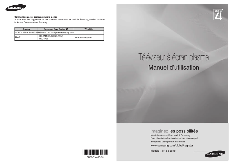 Image de la première page du manuel de l'appareil PS42A450P1