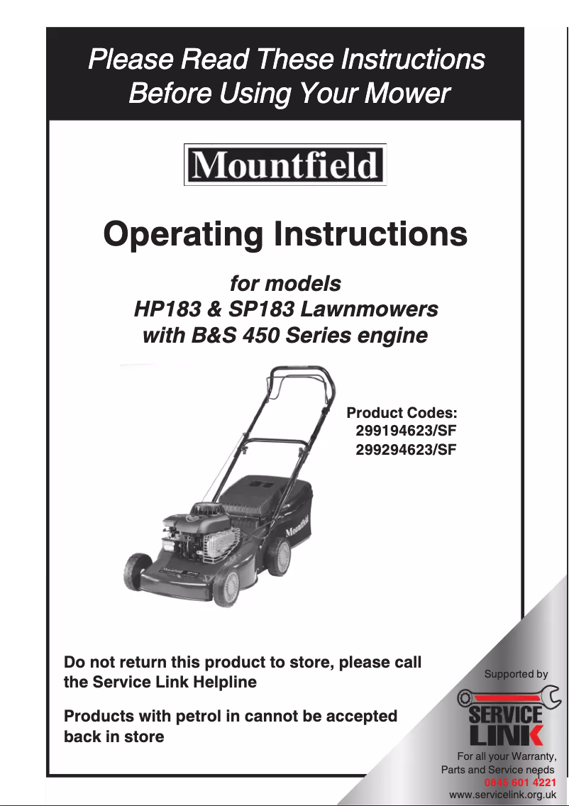 Página 1 del manual Manual de usuario Mountfield HP183