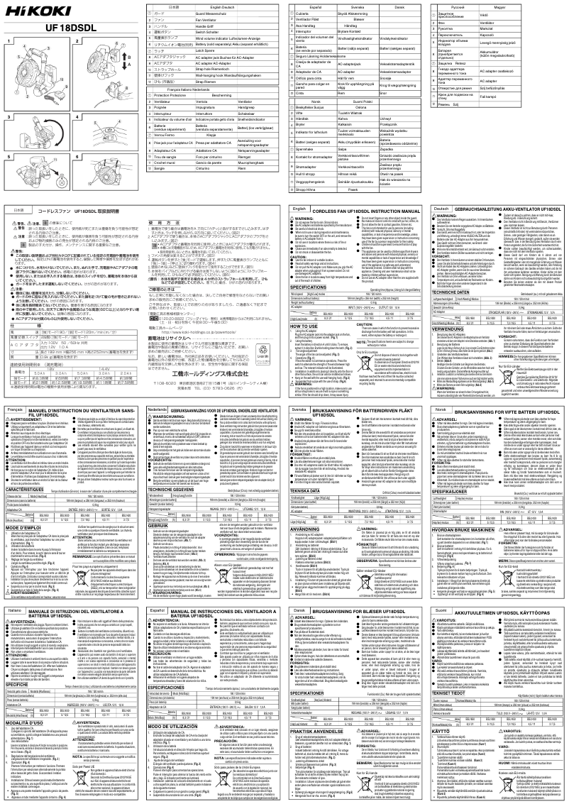 Image de la première page du manuel de l'appareil UF 18DSDL