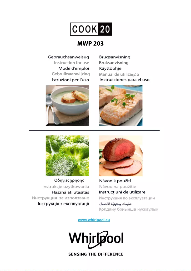 Page 1 de la notice Manuel utilisateur Whirlpool MWP 203 SB